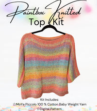 Paintbox is a bright and happy striped top holding two threads and alternating them to achieve a lovely rainbow effect.